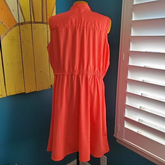 Plus Size Coral Sleeveless Dress Size 1X - Picture 4 of 10